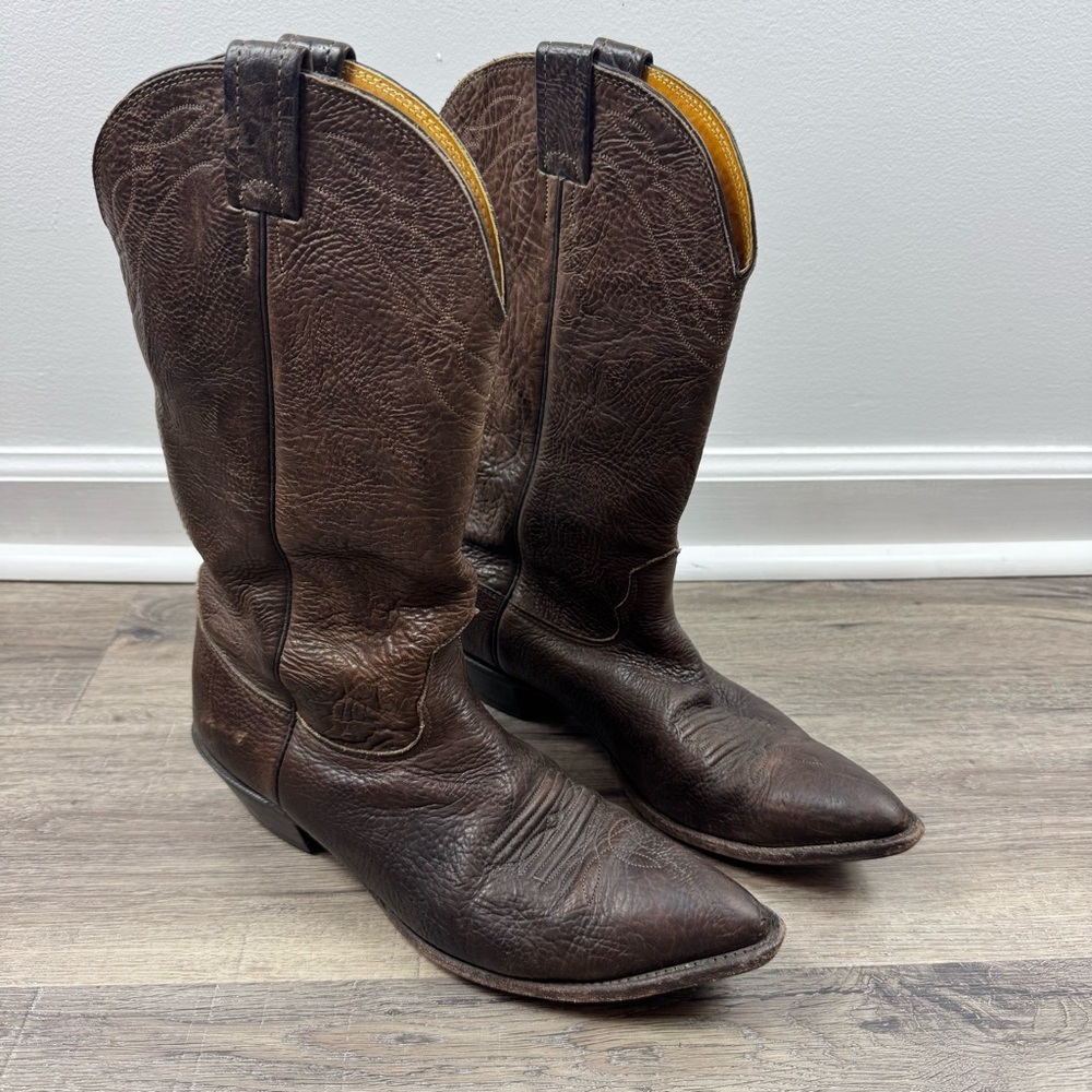 Nocona Leather Cowboy Boots Men’s Size 12 Dark Brown Western Boot